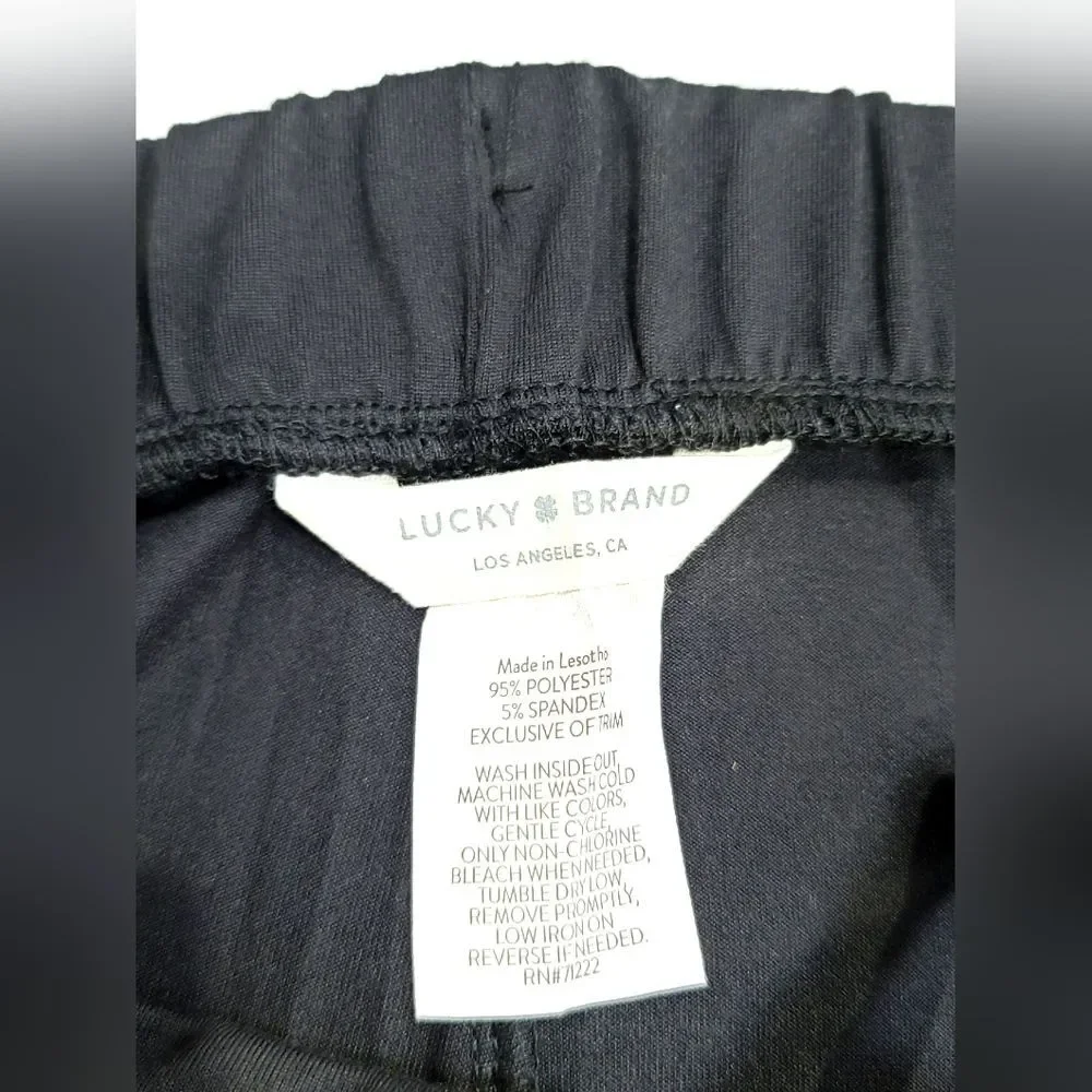 2-pk Lucky Women's XL Comfy Straight Leg Lounge PJ Pants Relaxed Black/Pink Dot - Picture 6 of 7